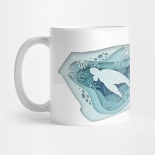 Save The Ocean Keep The Sea Plastic Free Sea Turtle Scene Mug